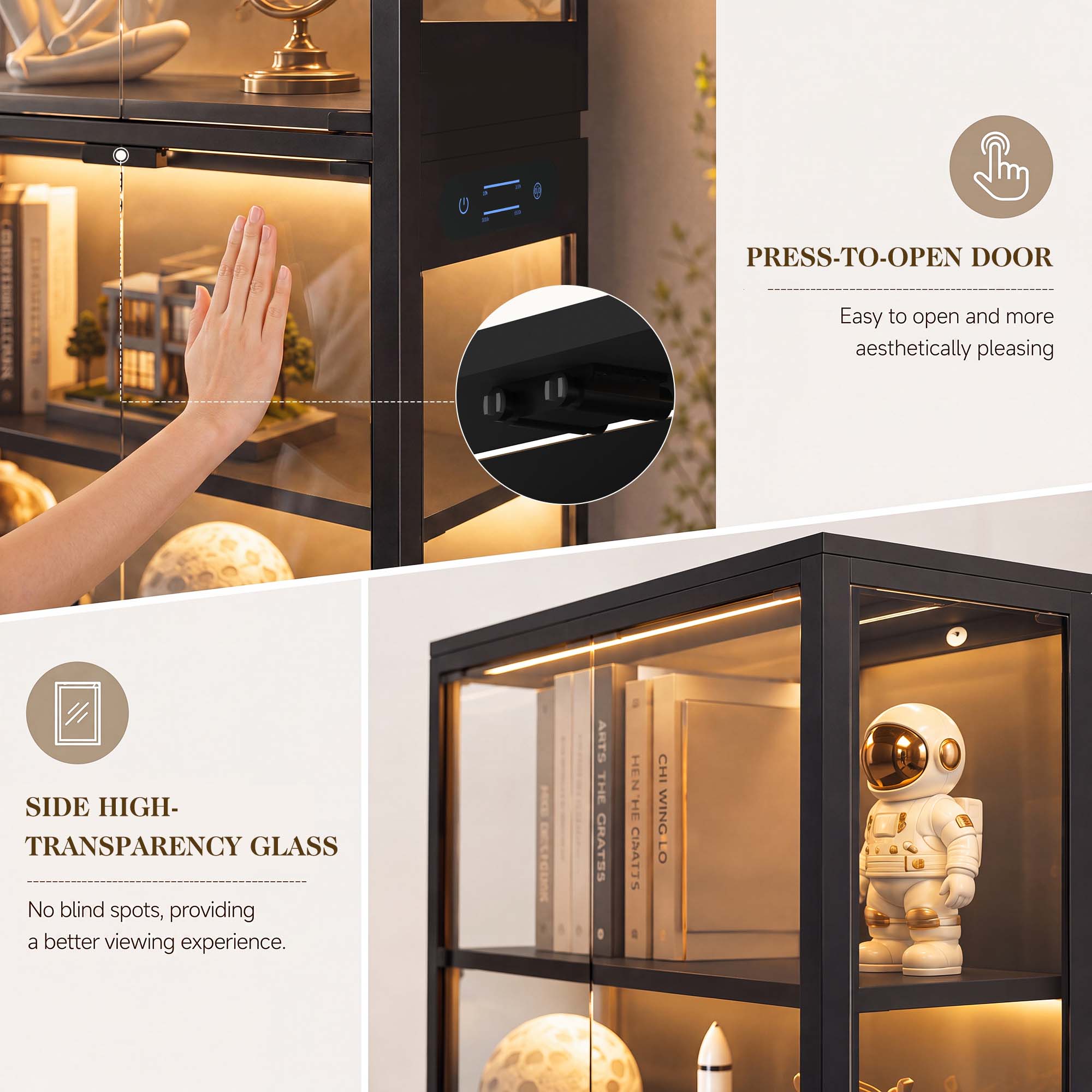 TCGBKAF 5‑Tier Display Cabinet - Collectible & Vintage Dolls For Christmas recension och pris