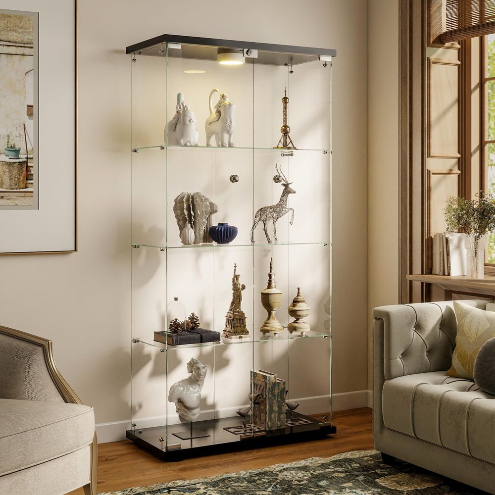 Display Cabinet with LED Light - Collectible & Vintage Dolls For Halloween recension och pris
