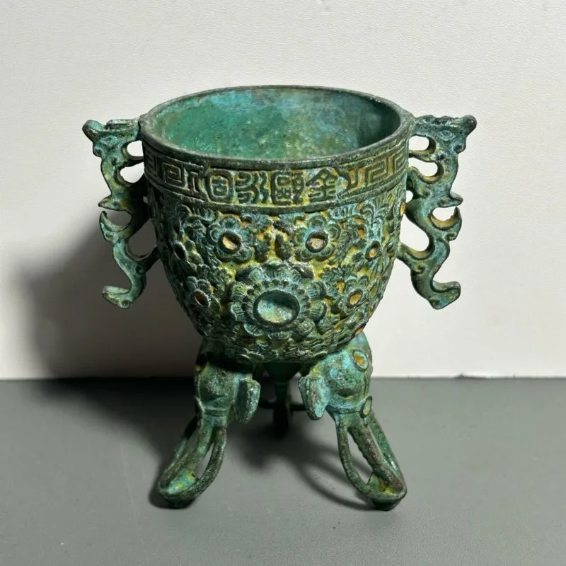 Antique Bronze Ritual Cup Doub - Collectible Vintage Wine recension och pris