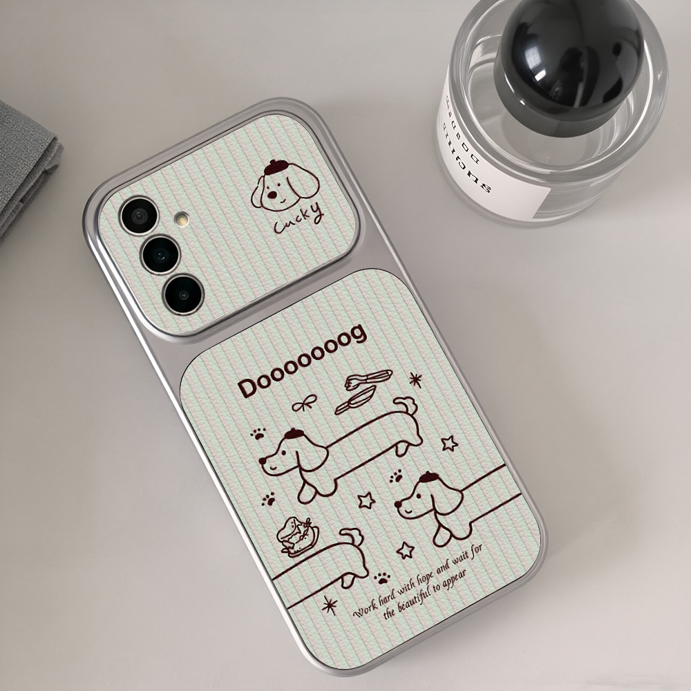 Cartoon Dachshund Phone Case F - Camera Leather Case recension och pris