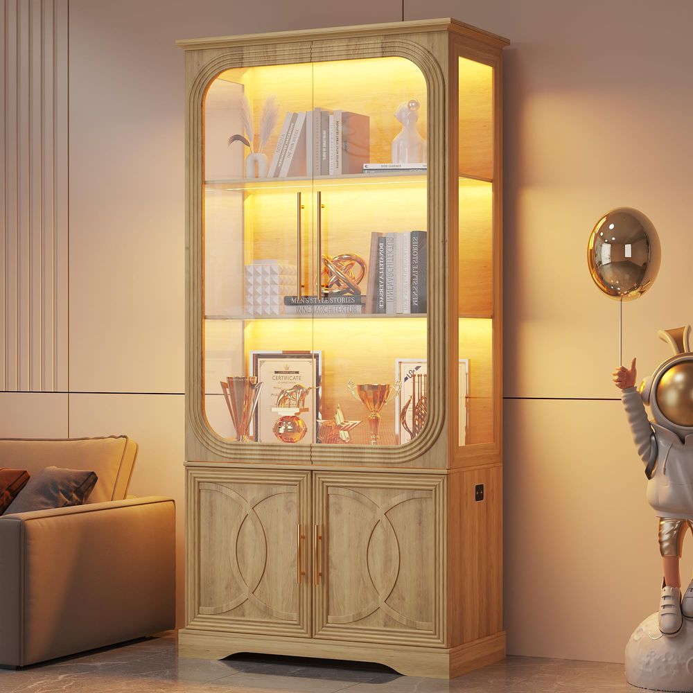 Display Cabinet with Glass Doo - Collectible & Vintage Dolls For Halloween recension och pris