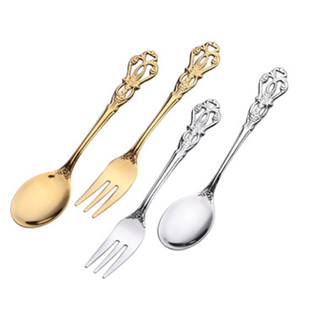 1 Pair Vintage Gold Spoon Fork - Vintage Collectible Spoons recension och pris