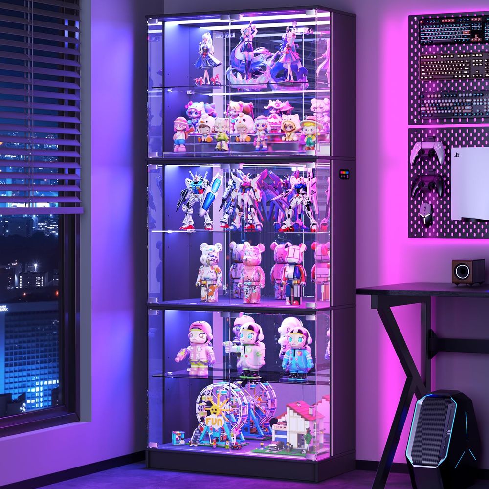 Display Cabinet with Glass Doo - Collectible & Vintage Dolls For Halloween recension och pris