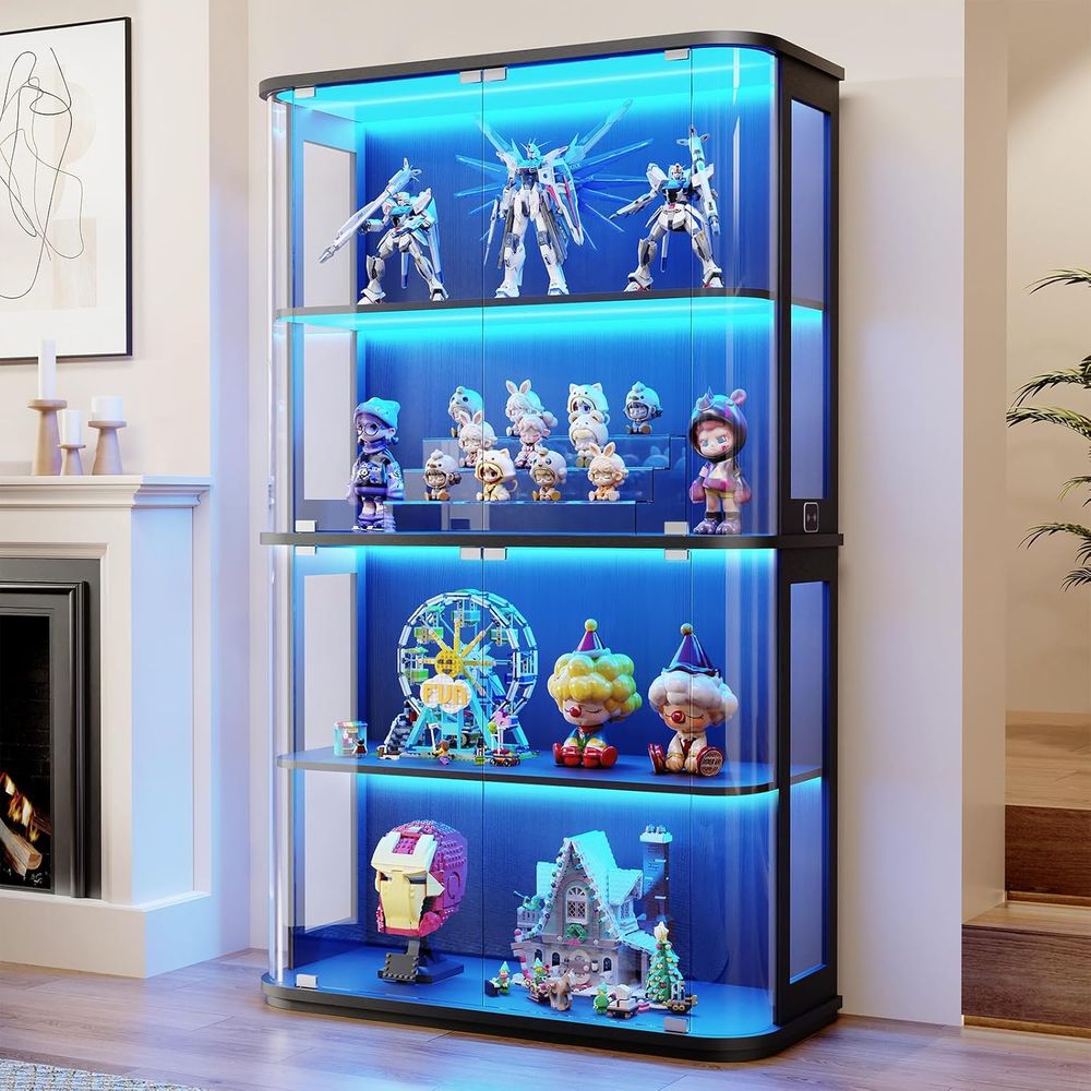 Large Rounded Display Cabinet  - Collectible & Vintage Dolls For Halloween recension och pris