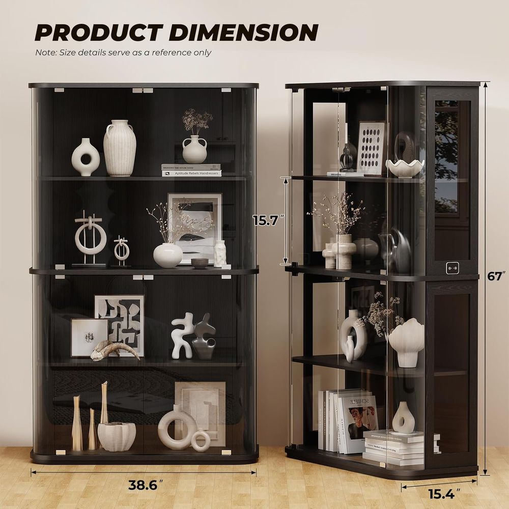 Large Rounded Display Cabinet  - Collectible & Vintage Dolls For Halloween recension och pris